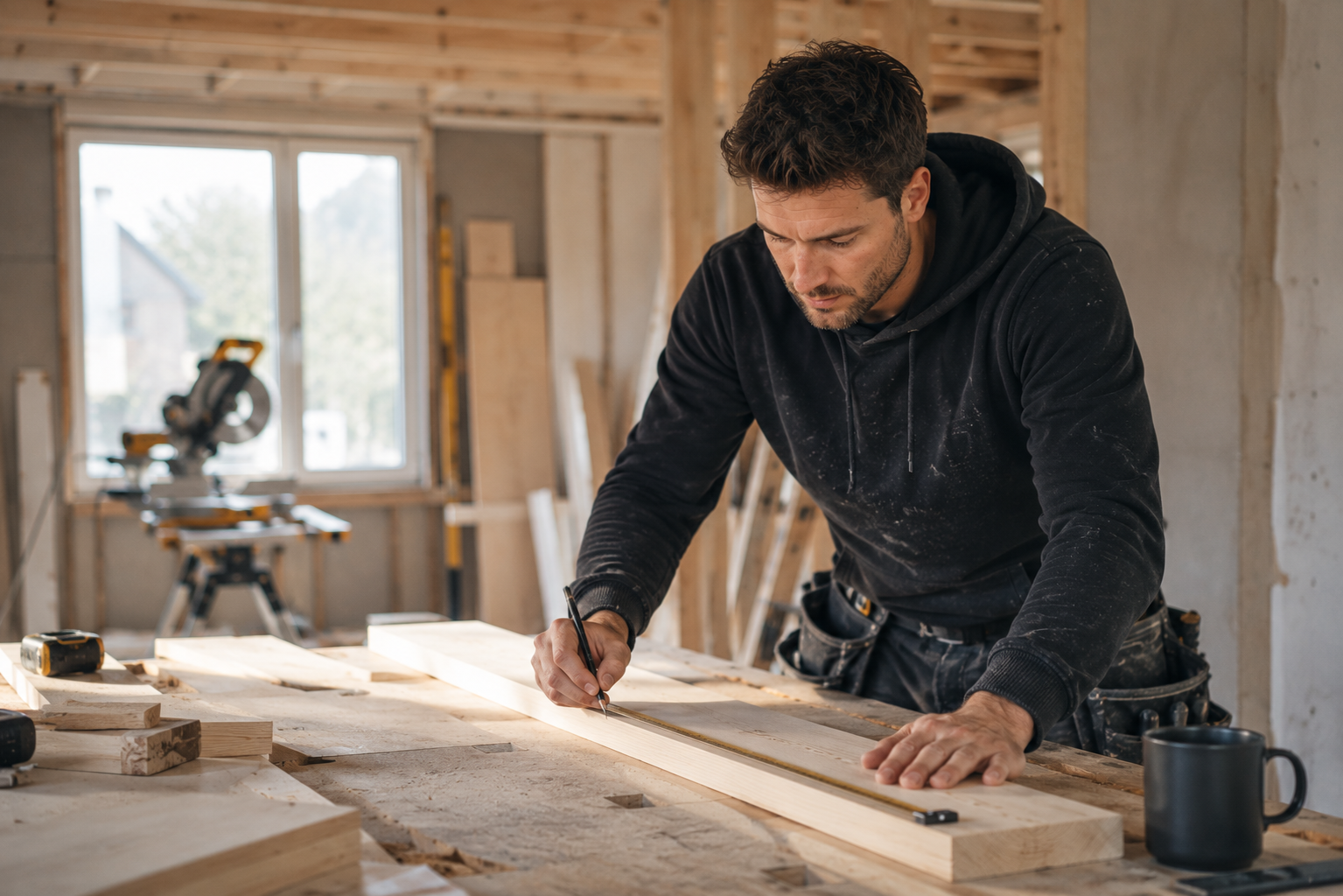 Zzp'er in de bouw aan het werk, zonder zorgen over administratie